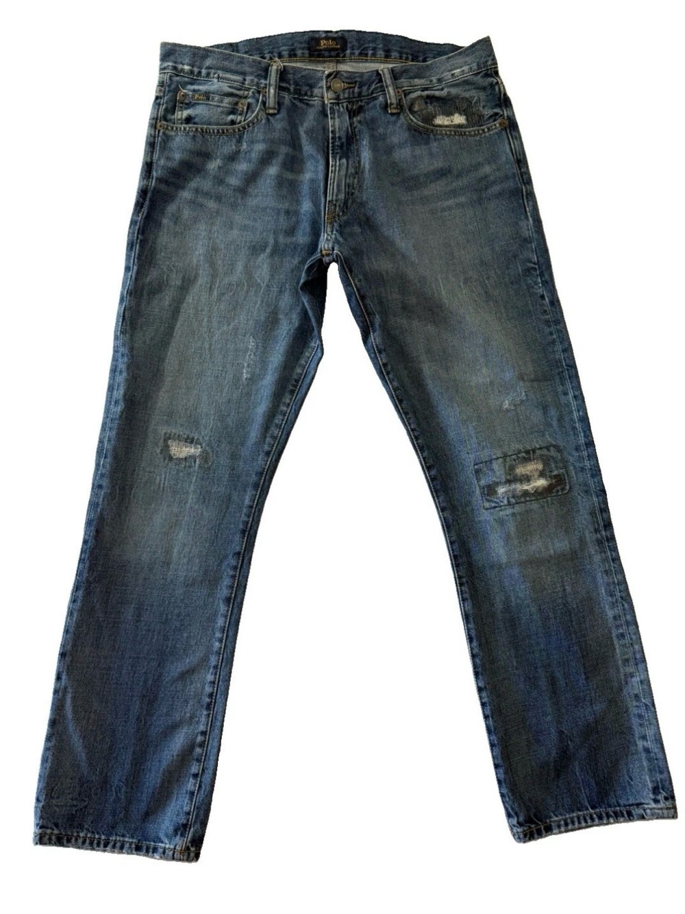 Polo Ralph Lauren Jeans Mens 34x32 Varick Blue Slim Straight medium Wash Denim